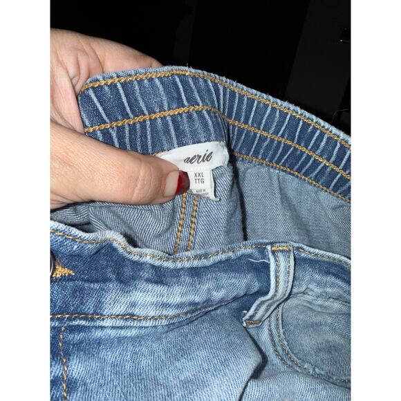 AERIE distressed elastic waist summer vacation spring break plus size shorts XXL - Picture 2 of 5